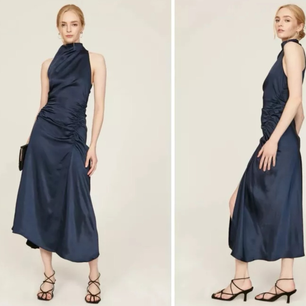 A.L.C. Inez Satin Gown Navy